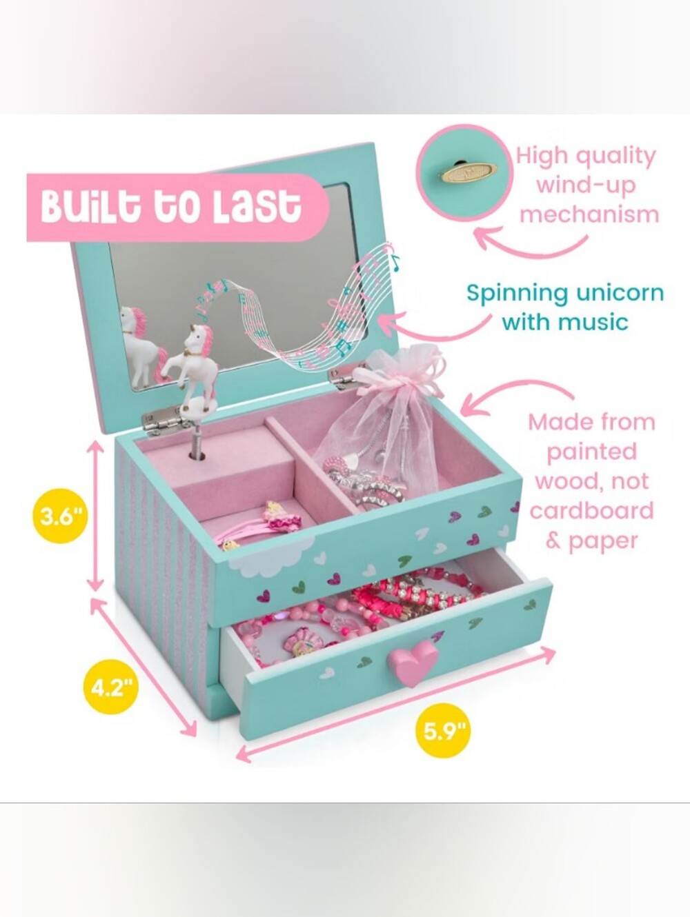 Amitié Lane Unicorn Musical Jewelry Box